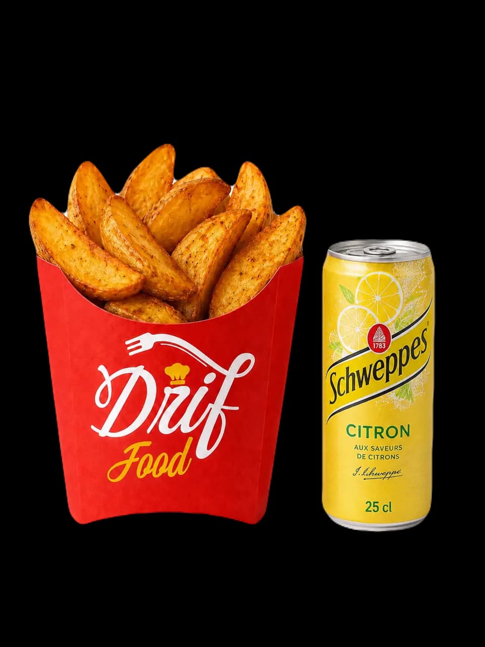 Menu (Potatoes + Schweppes 25cl)